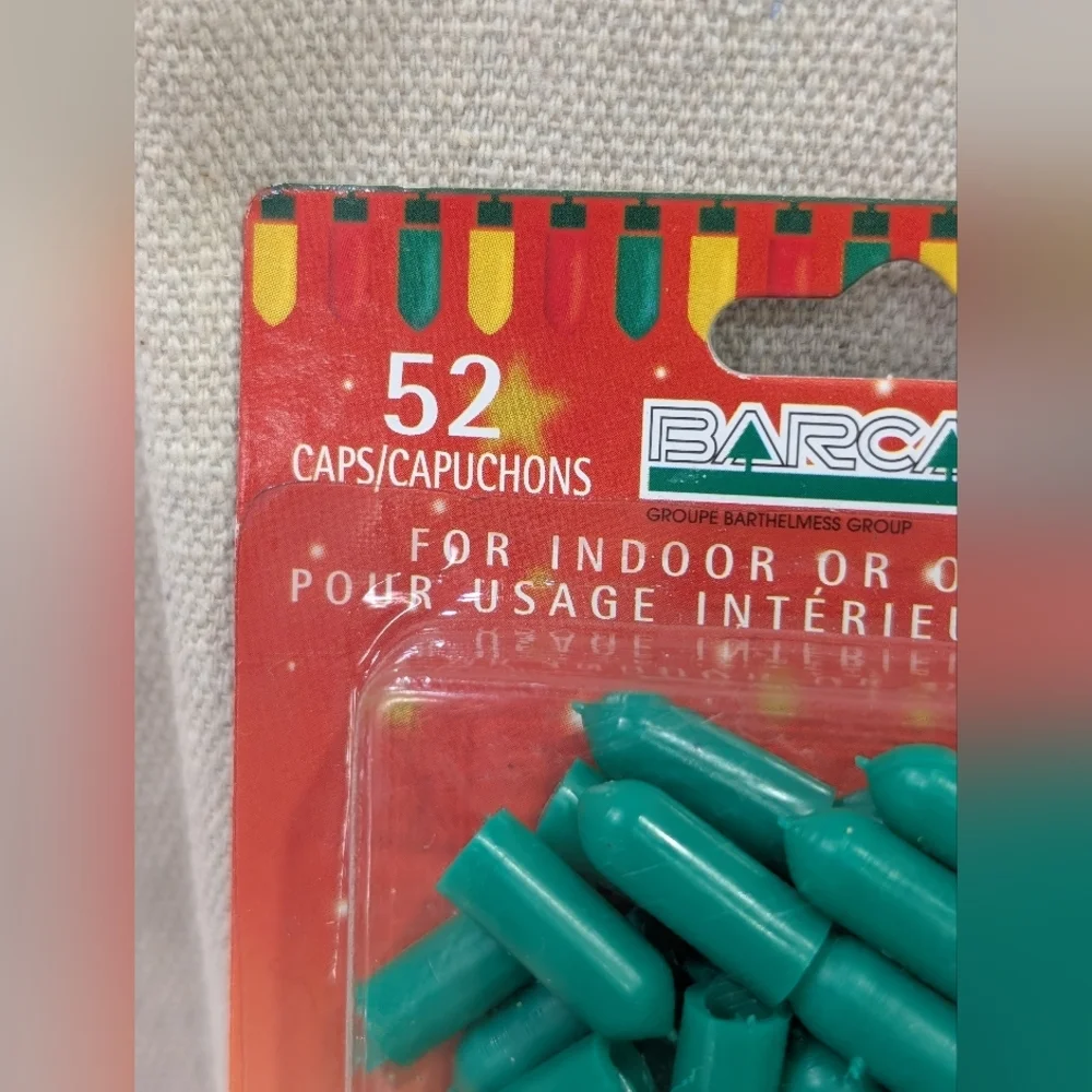 Vintage Barcana EZ Color Trim Mini Light Decorating Caps. 52 Green Caps NEW
